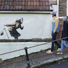 New Banksy Art Work Appears On Side Of  Bristol House