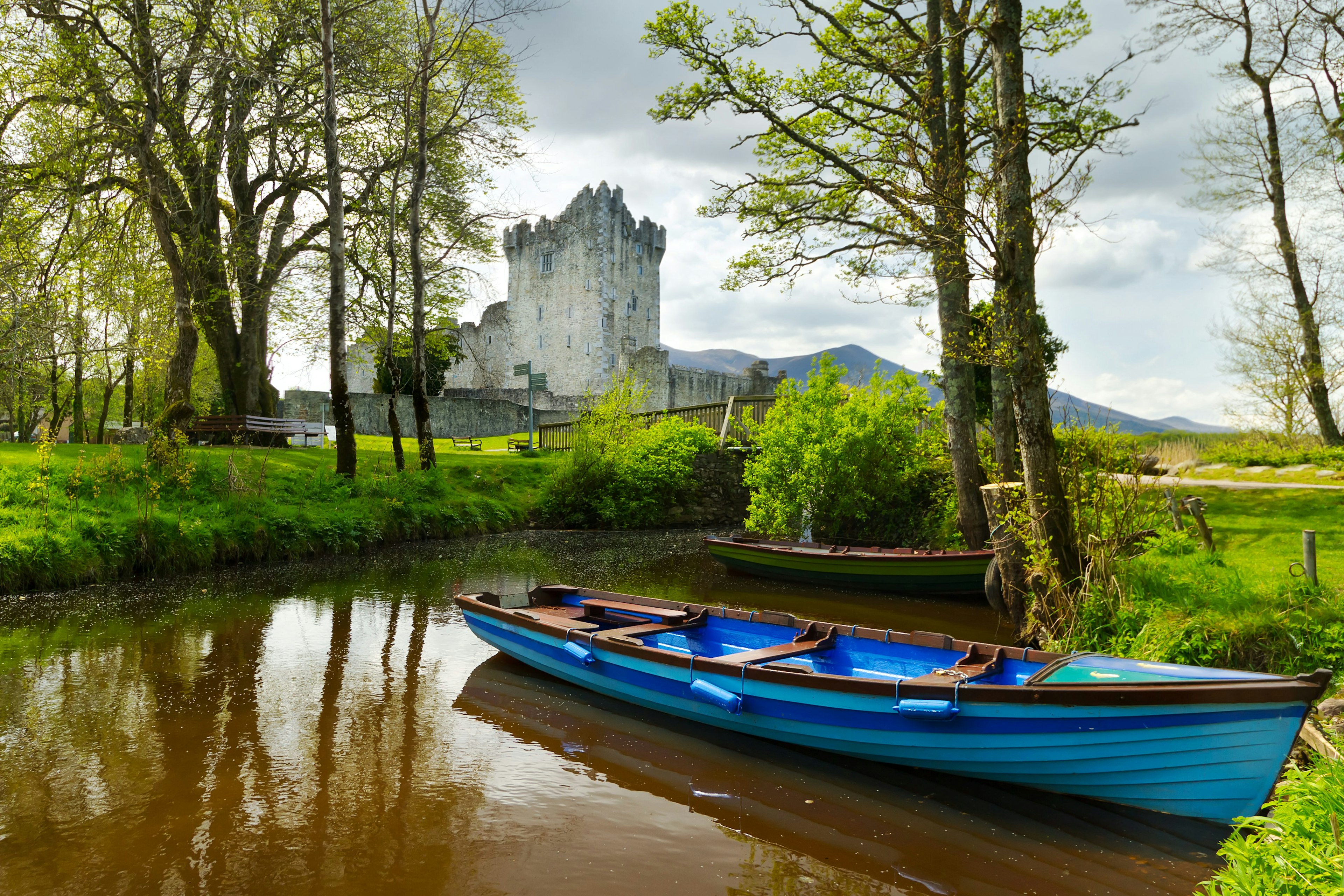 Boat at Ross Castle in Co. Kerry, Ireland