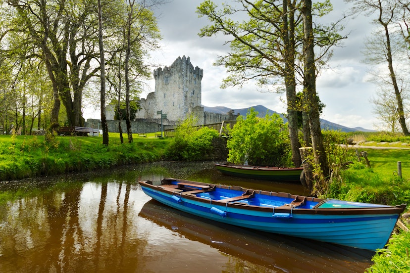 Boat at Ross Castle in Co. Kerry, Ireland.