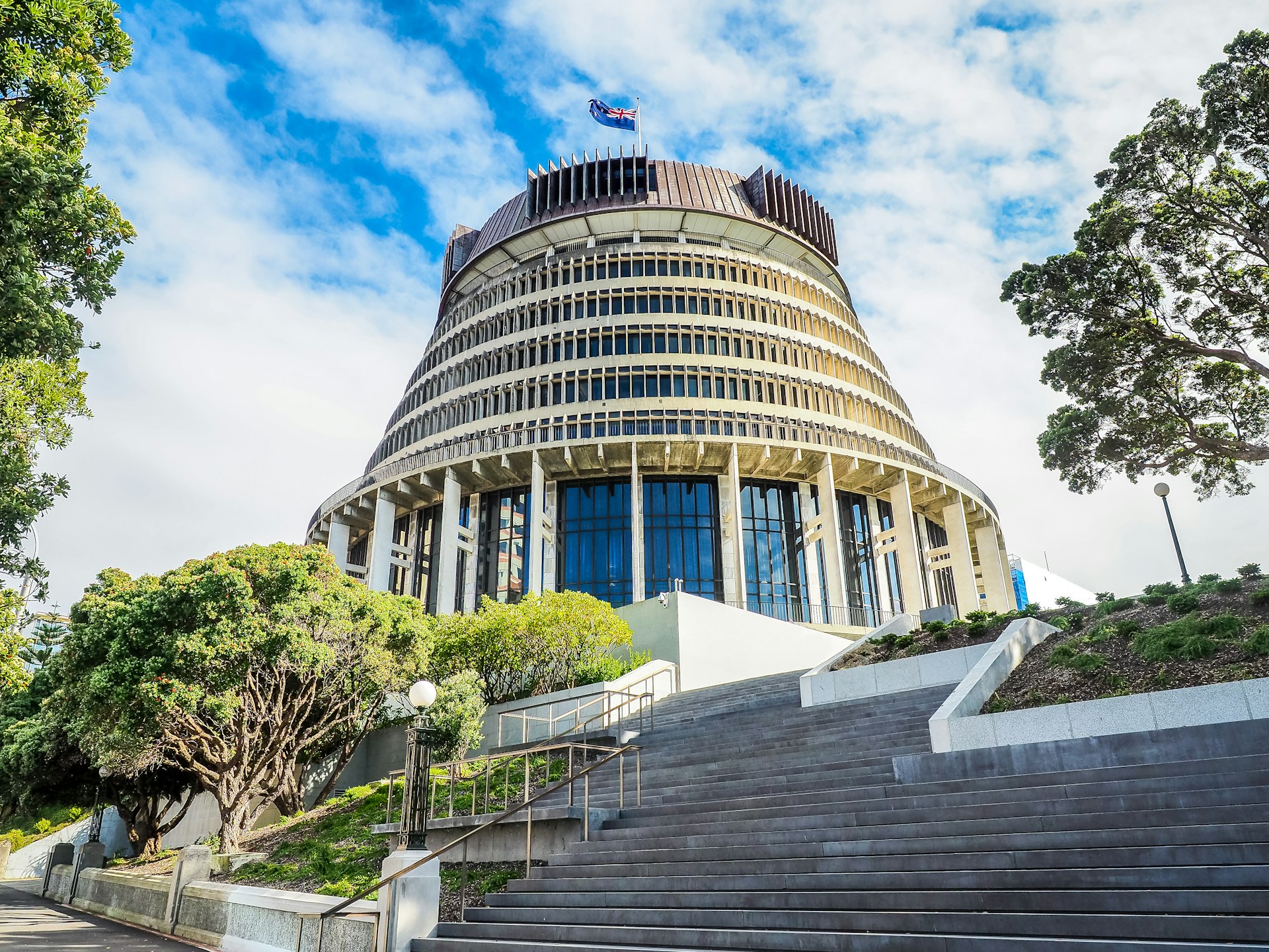 Beehive, the executive wing of the New Zealand Parliament Buildings in Wellington City