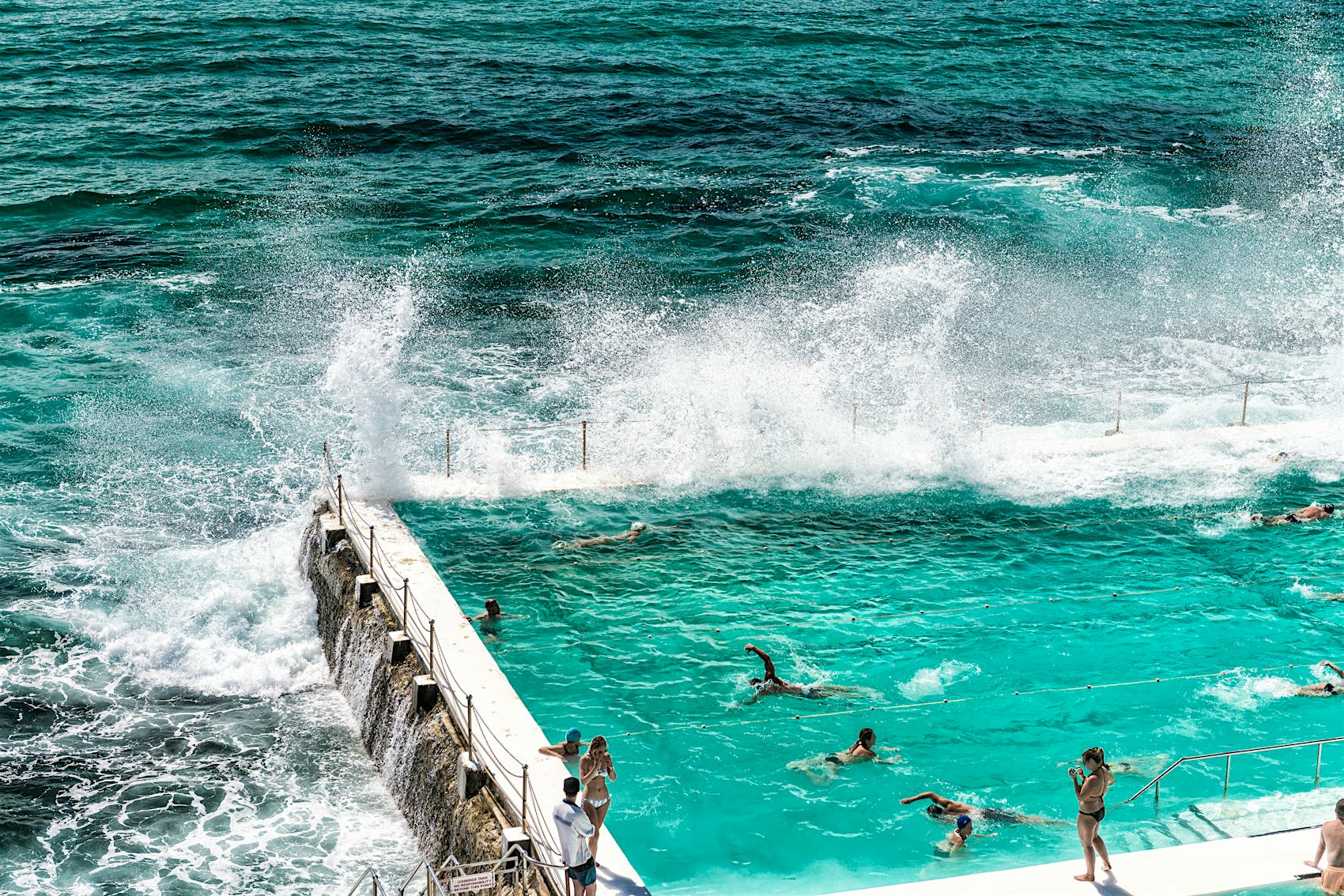 Rock Swimming Pools overlooking Tasman Sea in Bondi, Sydney - Australia