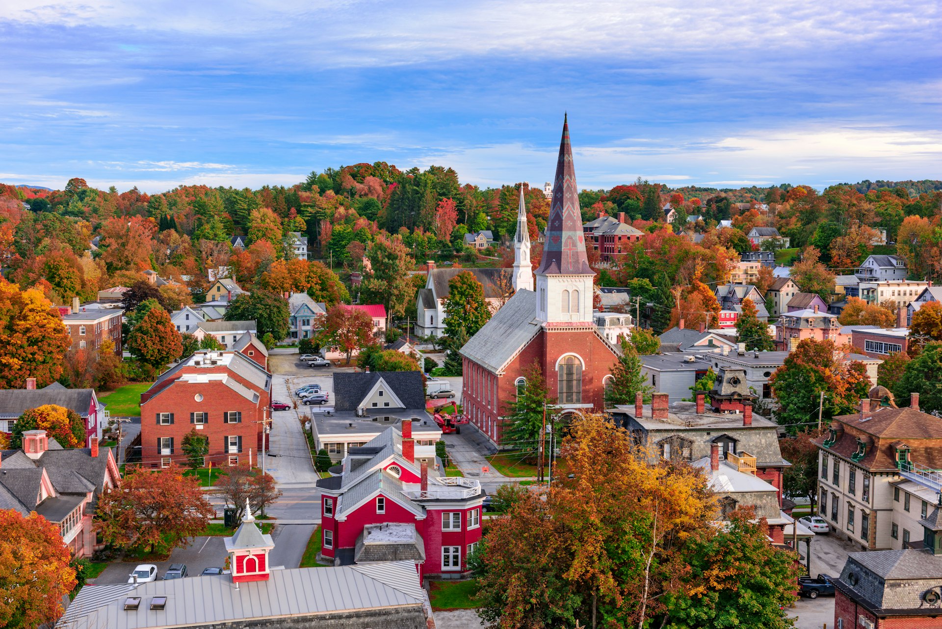 The skyline of Montpelier in Vermont, USA