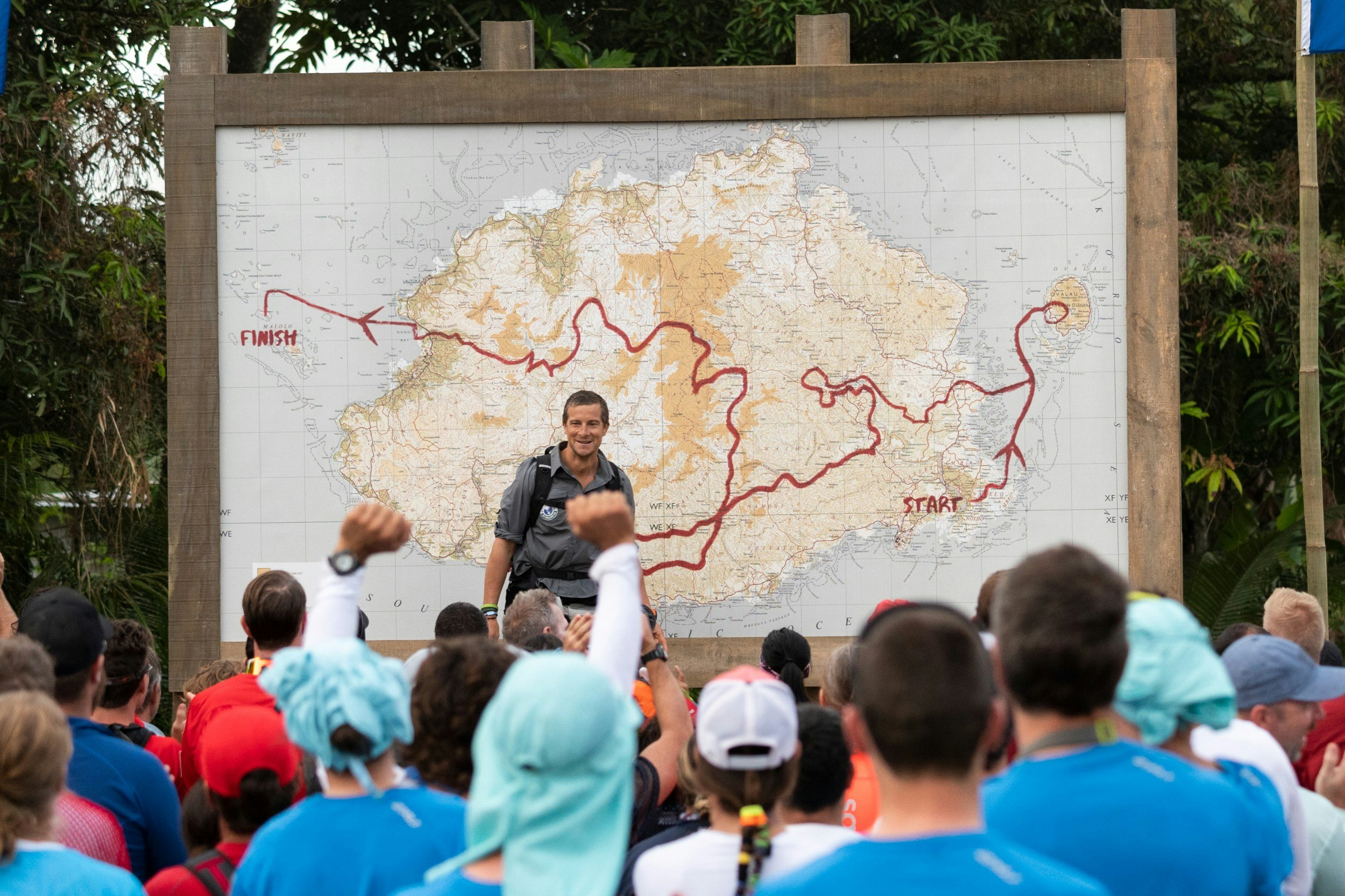 A still of Bear Grylls from World’s Toughest Race: Eco-Challenge Fiji