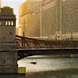 A bridge over Chicago River in Chicago, Illinois, USA.