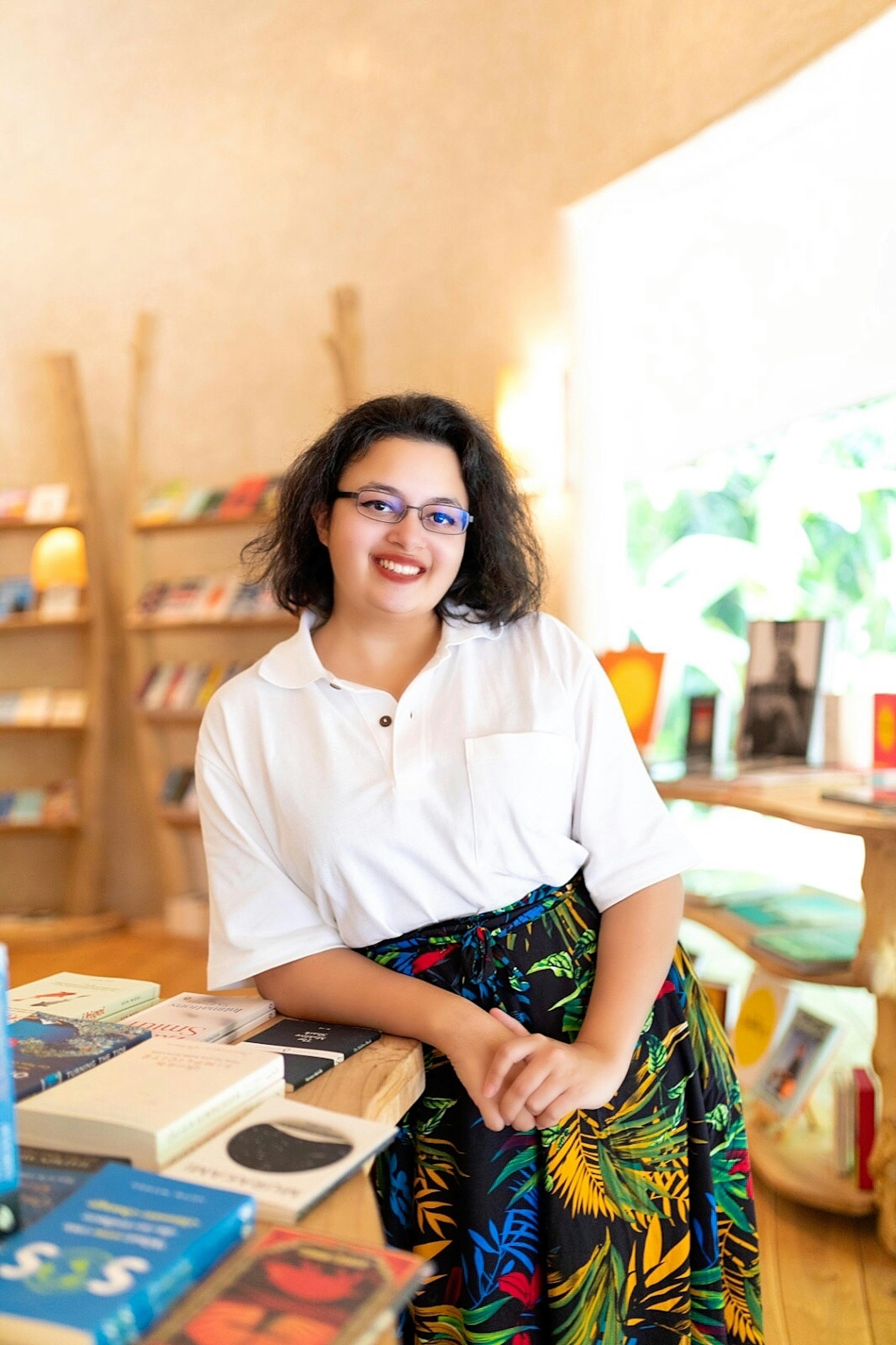 Woman in bookshop