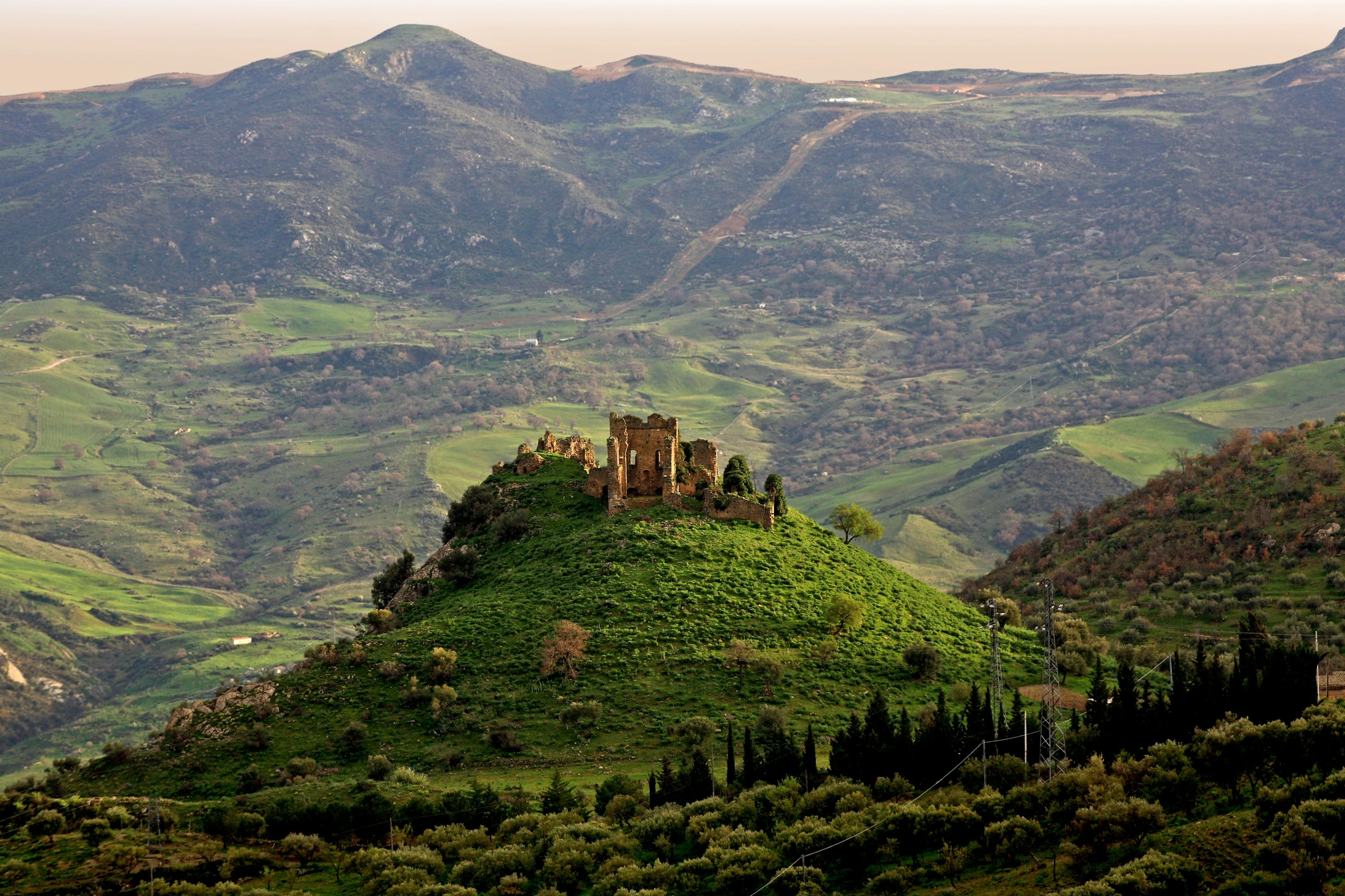 Castle ruins. Troina. Sicily. Italy