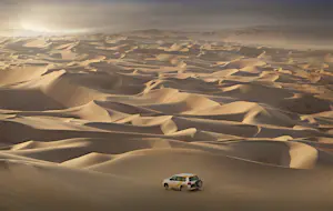 In the dunes of the Empty Quarter Desert, on the border between Abu Dhabi and Saudi Arabia