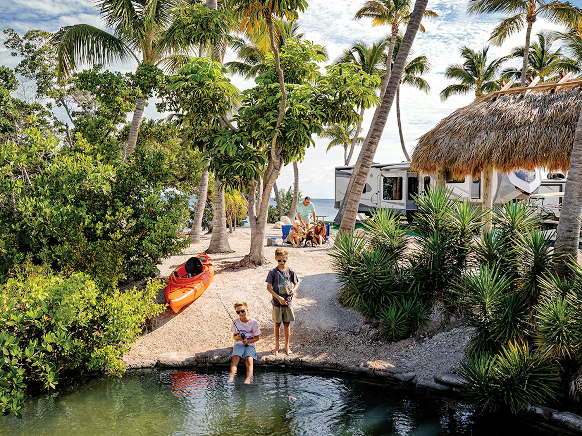 A family by the beach on Key West