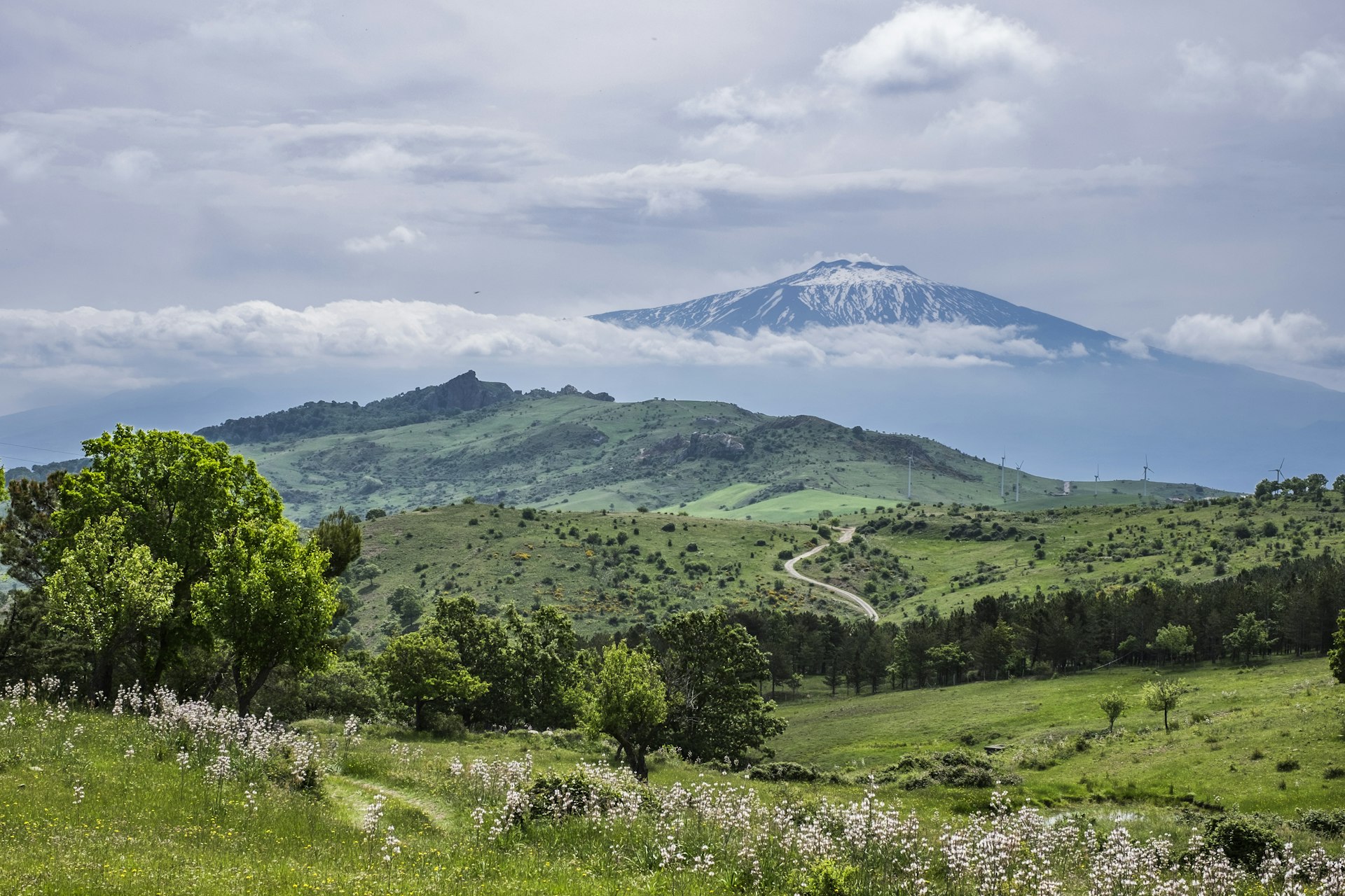 View of Mount Etna from Nebrodi National Park