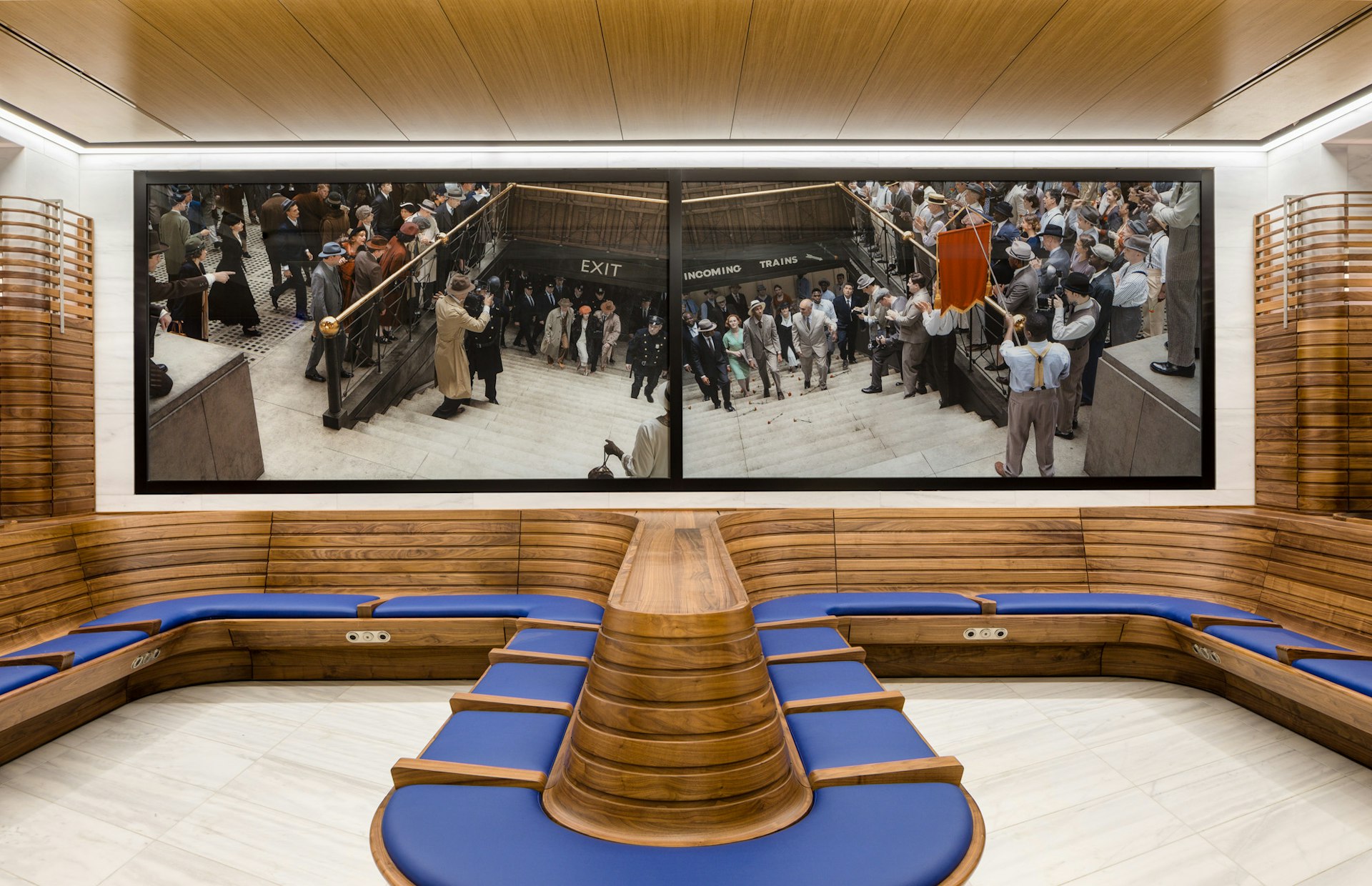 A photographic panel that reconstructs forgotten moments from the history of the original Pennsylvania Station Moynihan Train Hall