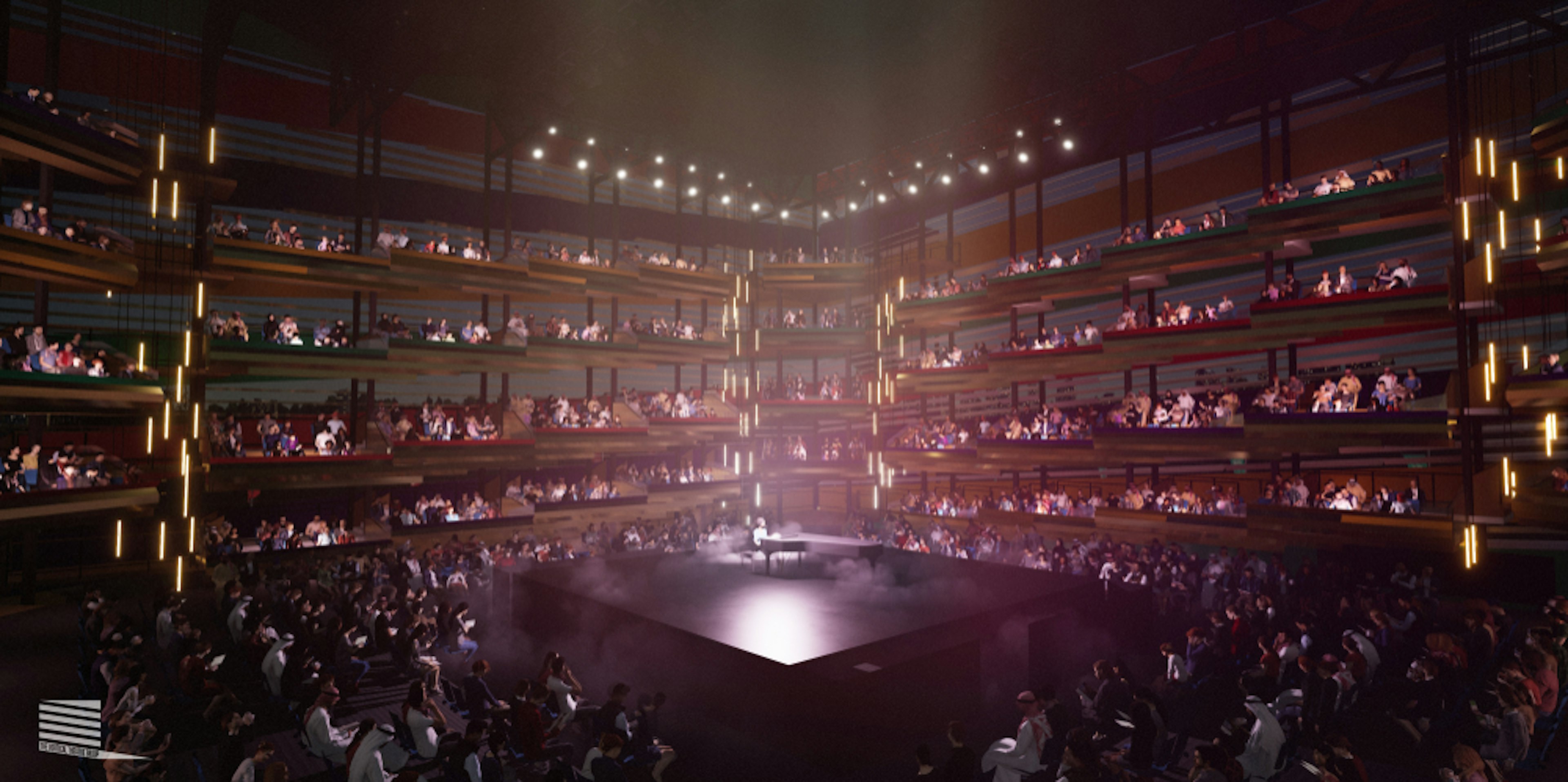 A rendering of the interior of the Vertical Theatre