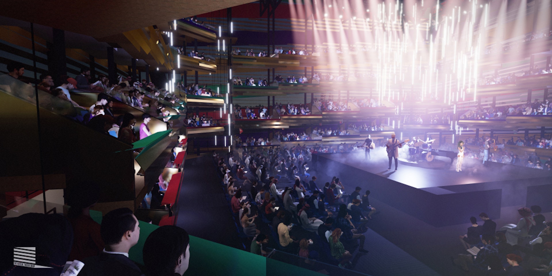 A rendering of the interior of the Vertical Theatre