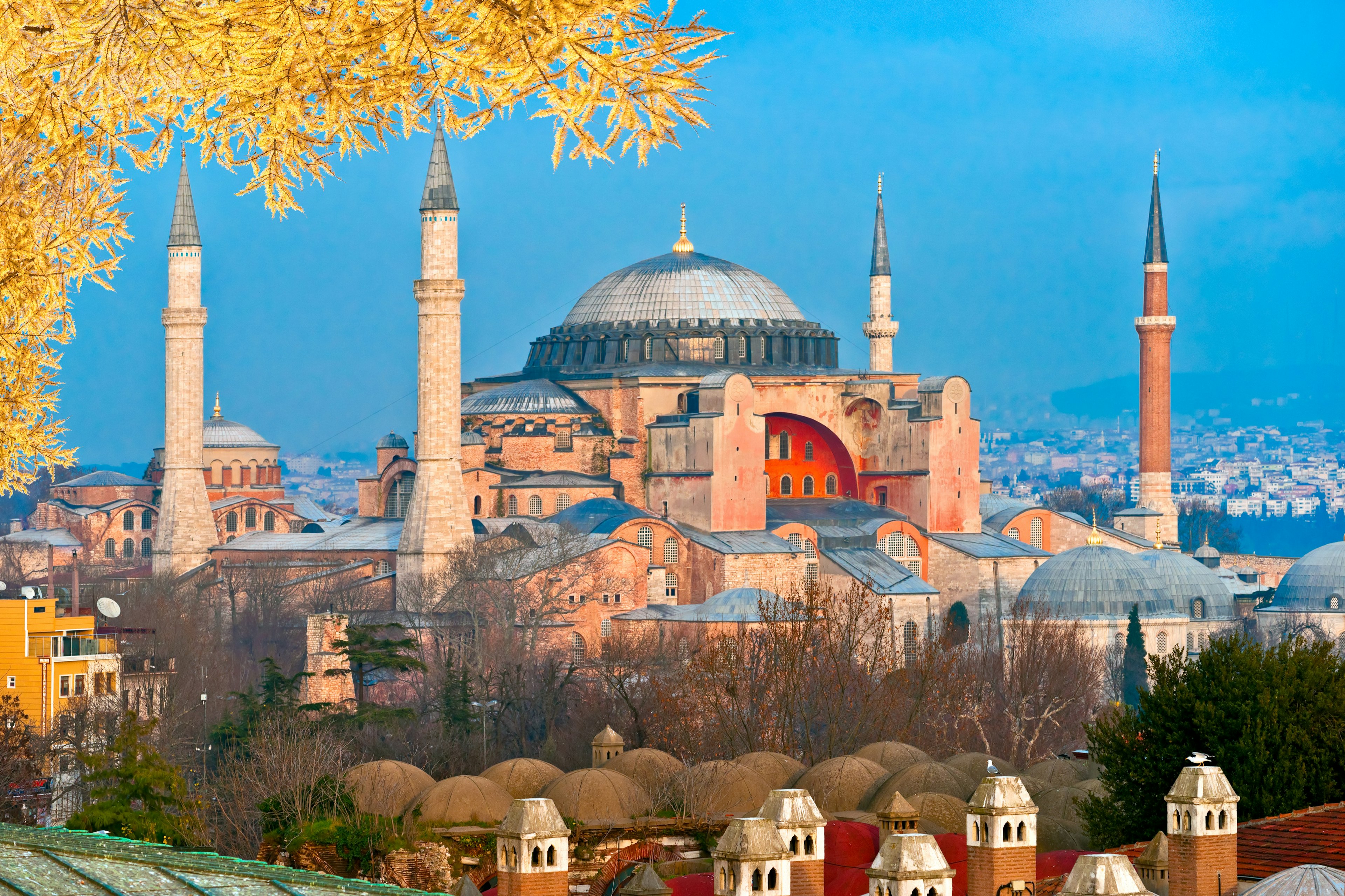 Hagia Sophia in Istanbul. The world famous monument of Byzantine architecture. Tutkey.