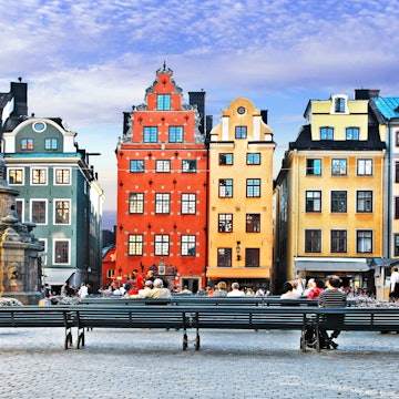 Old town of Stockholm - popular touristic attraction. Sweden