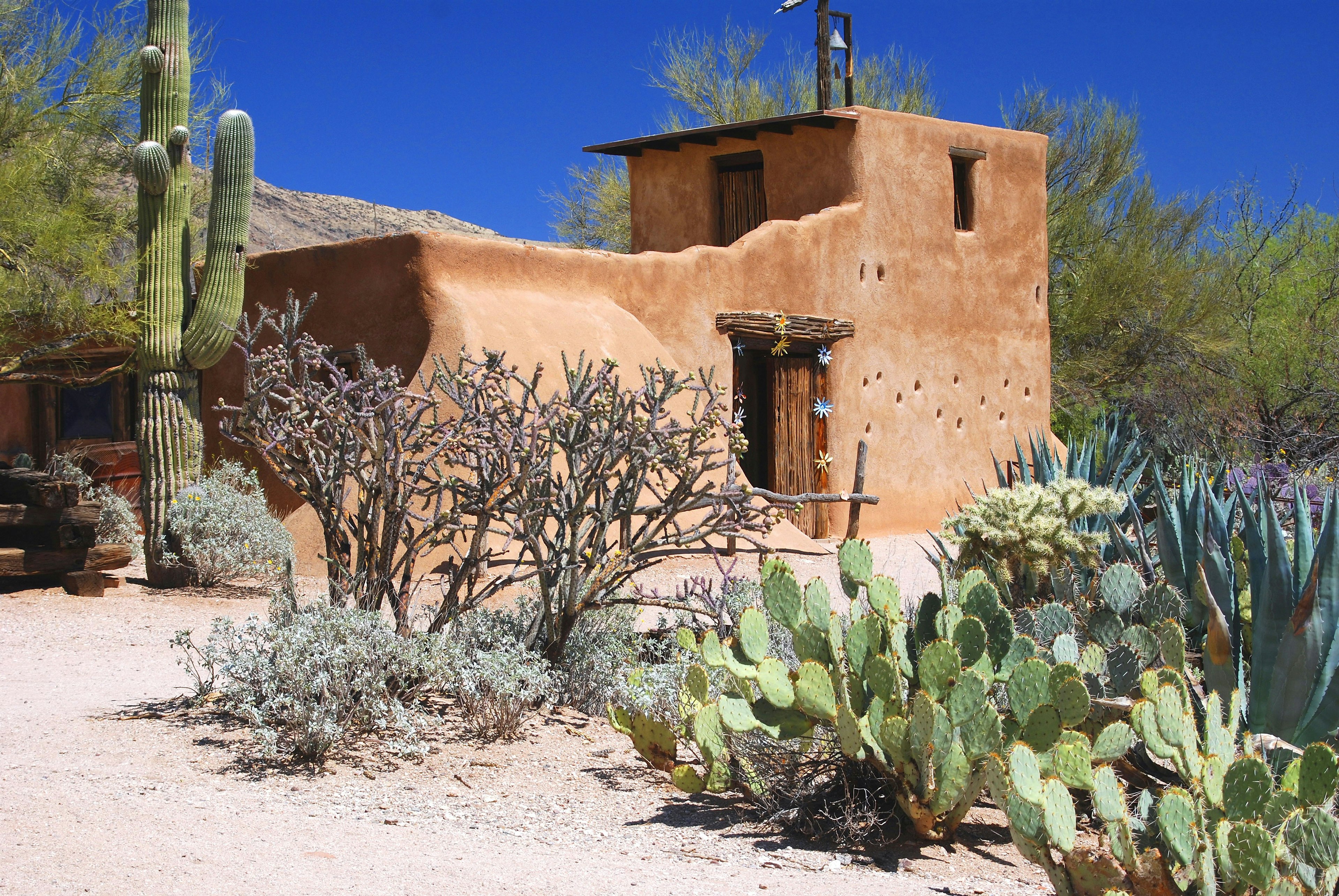 Painet jm7442 arizona tucson degrazia museum mission sun desert garden ted artist architecture arrangement build complex