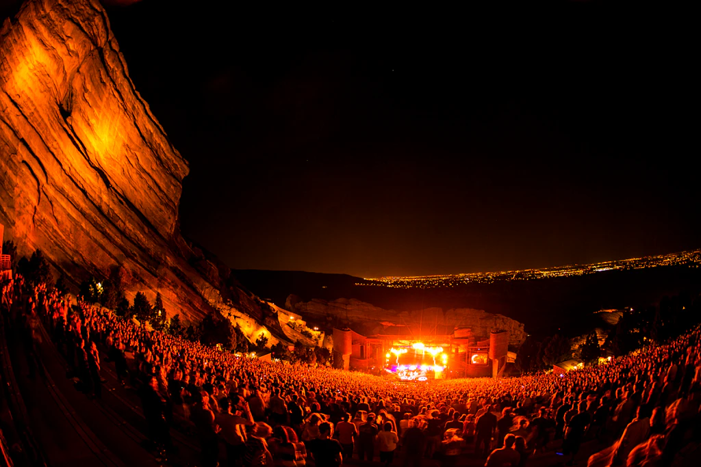 Crowd at Red Rocks Amphitheatre in Morrison, Co