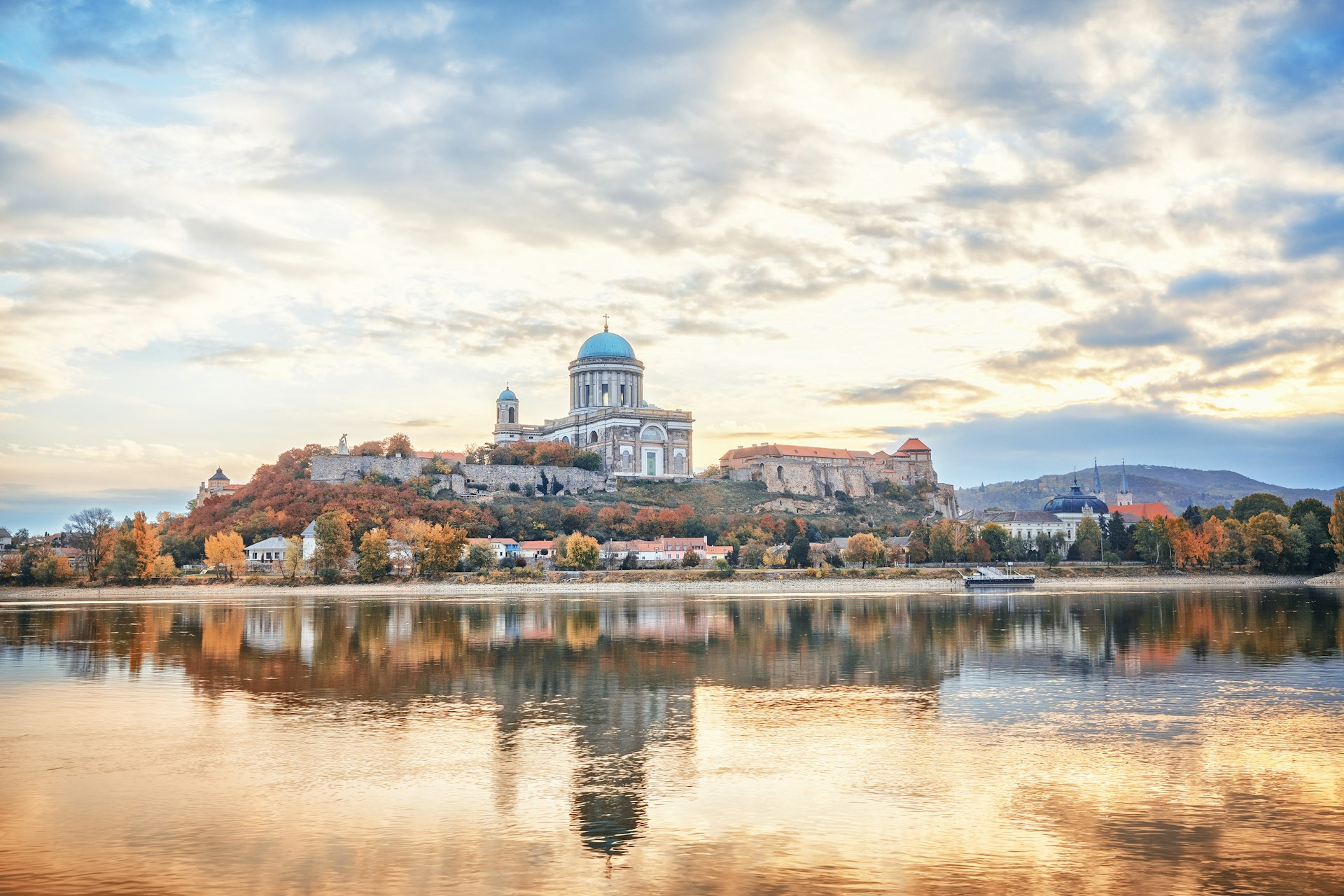 Basilica of the Blessed Virgin Mary rising above the Danube in Hungary