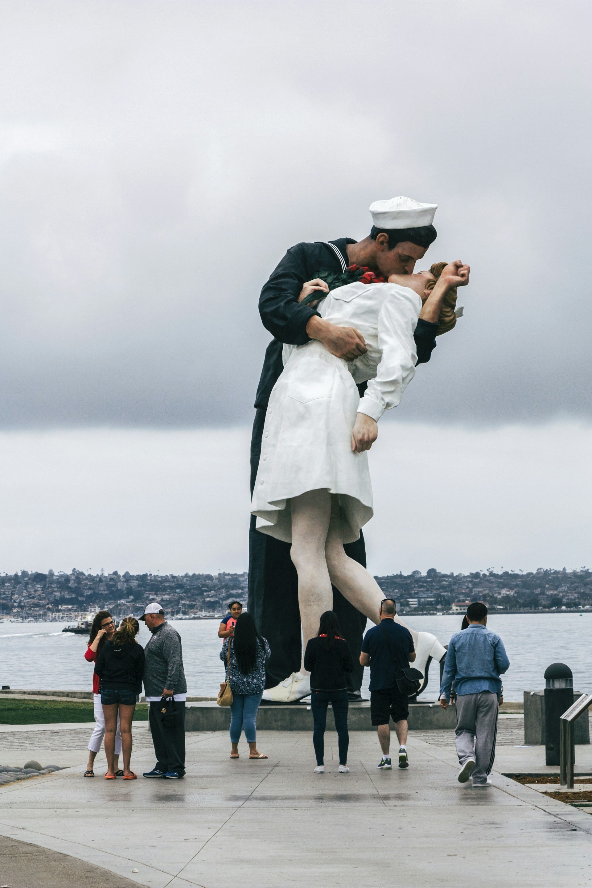 The Unconditional Surrender Statue in San Diego is of a sailor kissing a woman