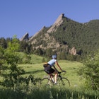 Cyclist on Flagstaff Mountain Road, just outside Boulder.