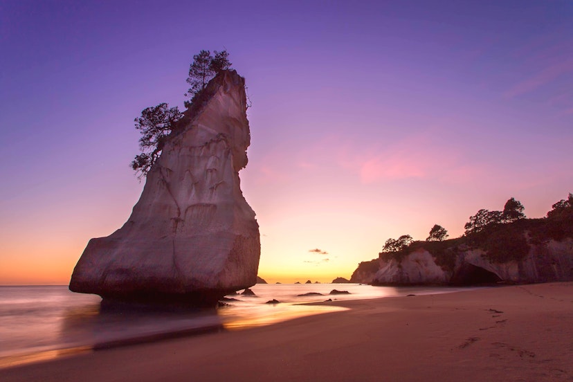 Te Hoho Rock On Cathedral Cove Against Sky