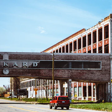 The abandoned Packard plant in Detroit.