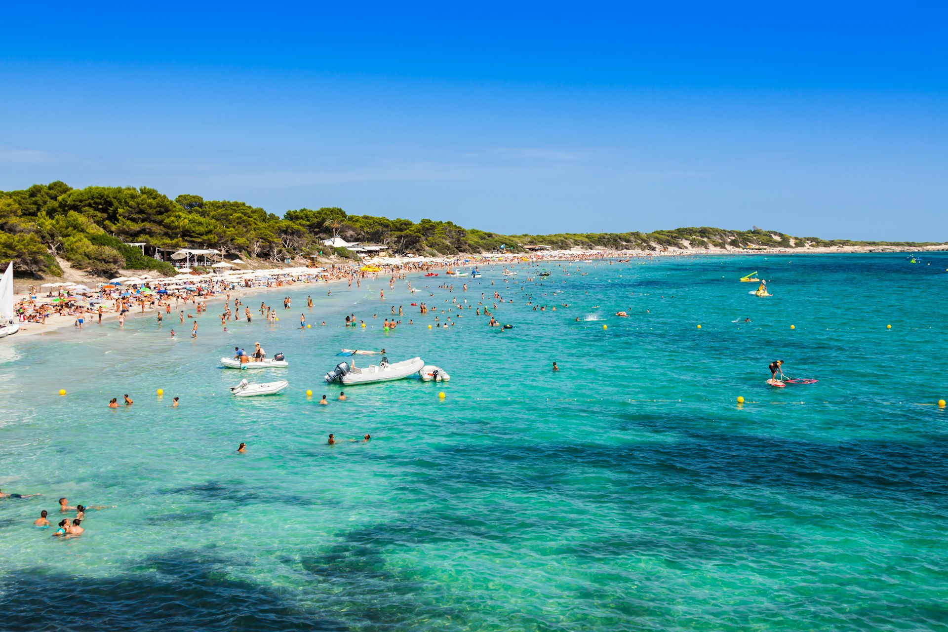 Ibiza island,beach Ses Salines  in Sant Josep at Balearic islands