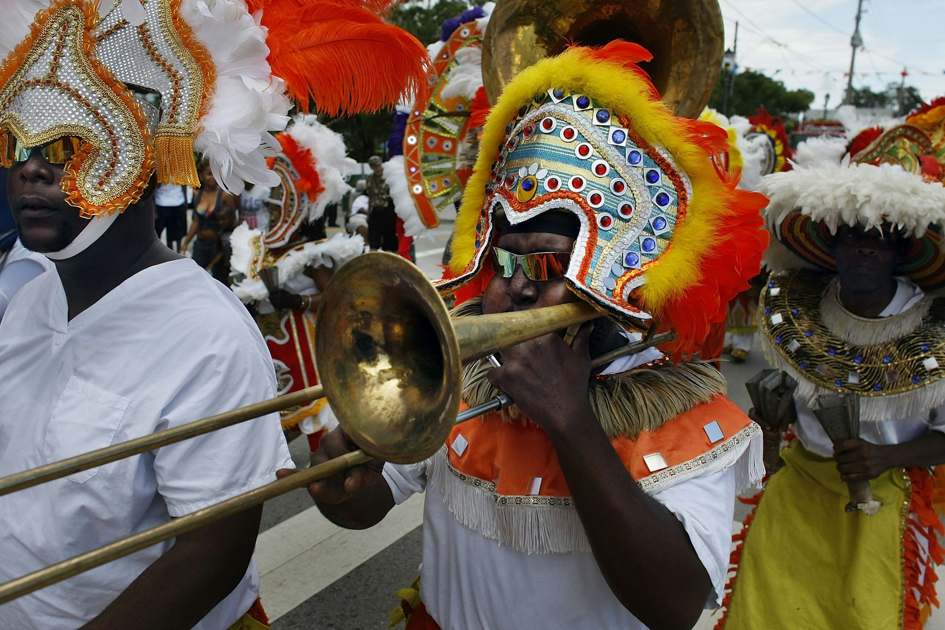 Musicians participate in the Junkanoo parade at the Goombay Festival on June 6, 2009 in Coconut Grove, Florida.  The festival is a celebration of culture expression embracing the legacy of a Bahamian-rooted community.