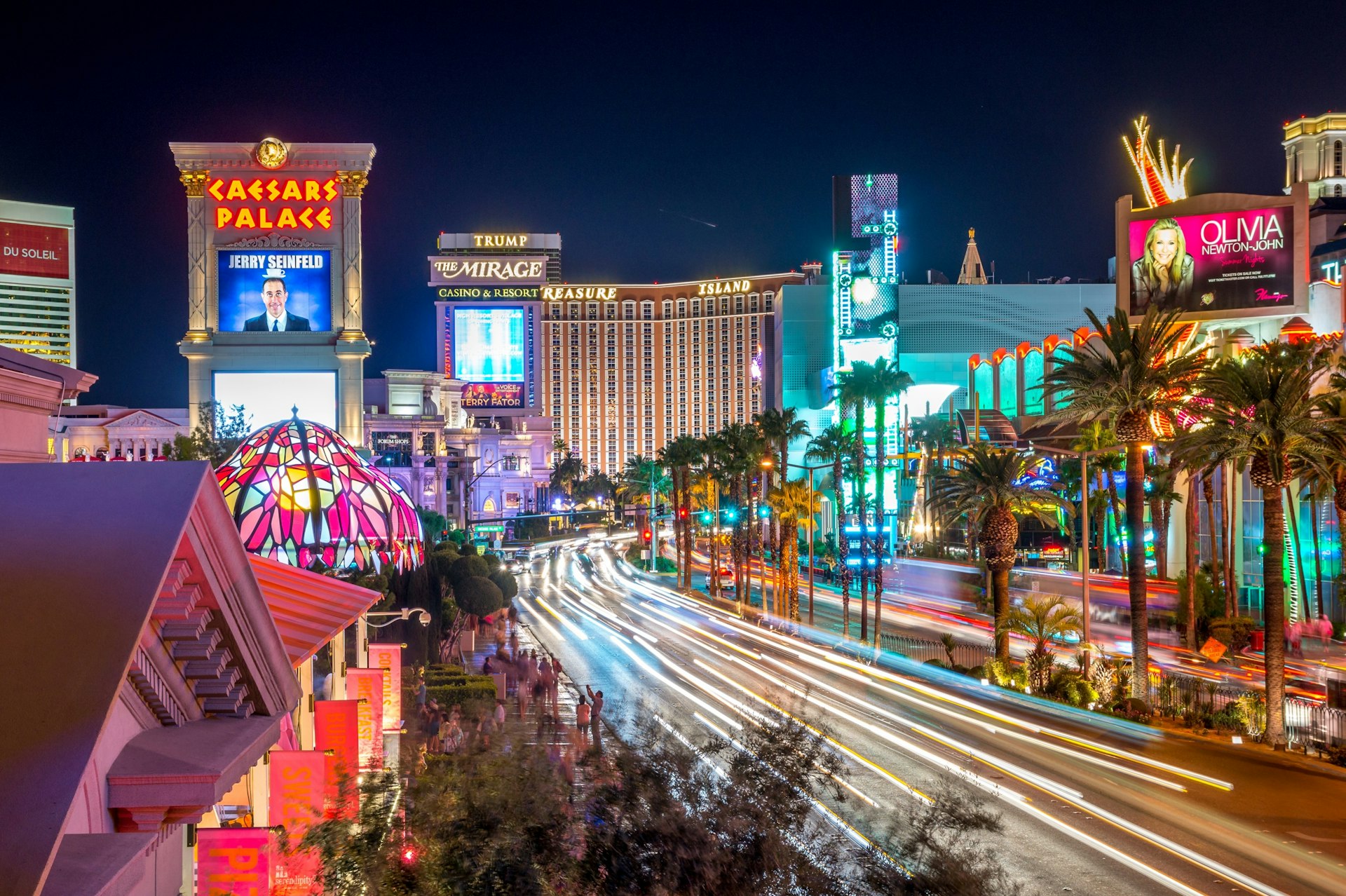 Illuminated Las Vegas Strip against the night sky