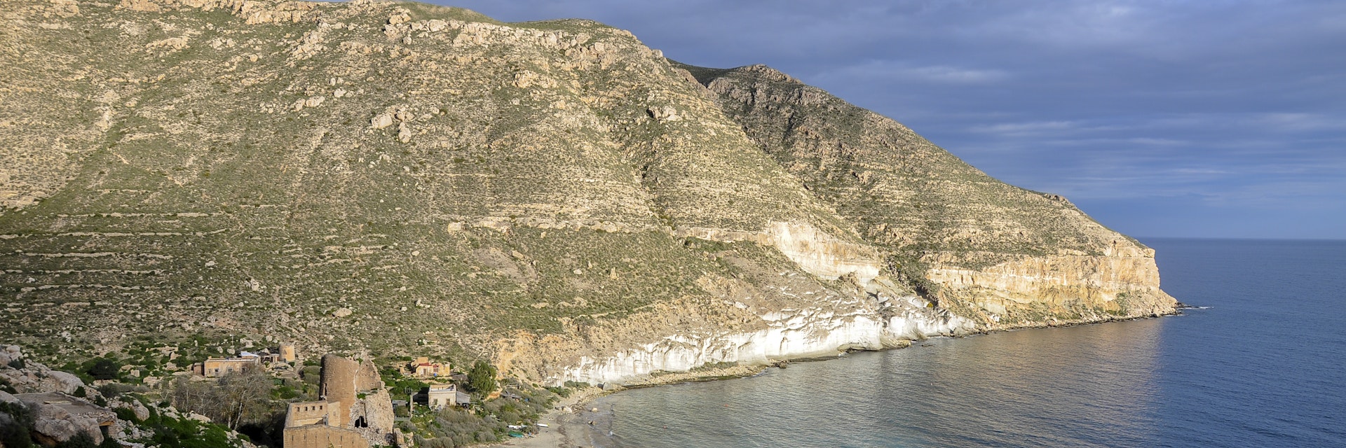 View of the San Pedro cove in the Natural park of Nijar-Cabo de Gata, Almeria, Spain.