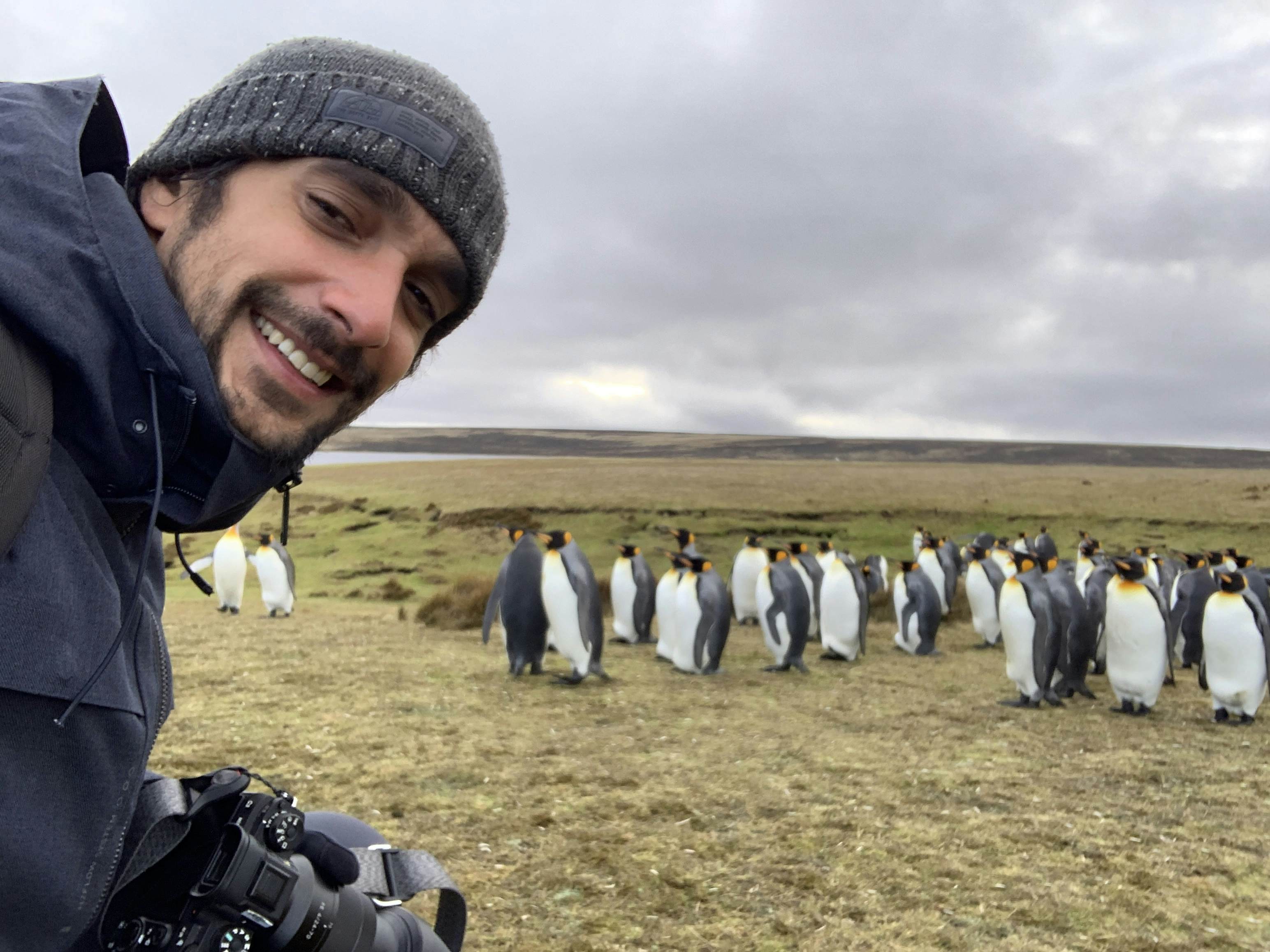 Sebastian at Volunteer Point in the Falkland Islands. 