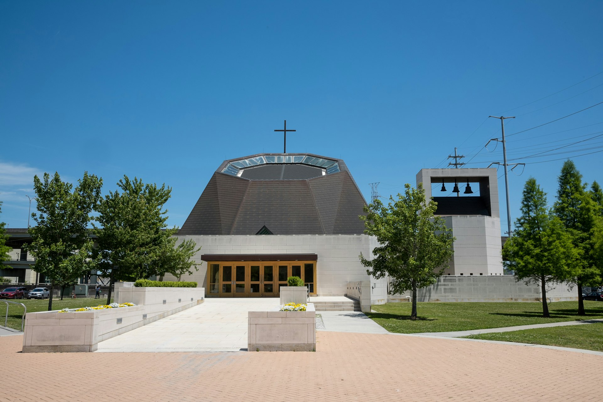 Exterior shot of the St Katharine Drexel Chapel on the Xavier University of Louisiana campus