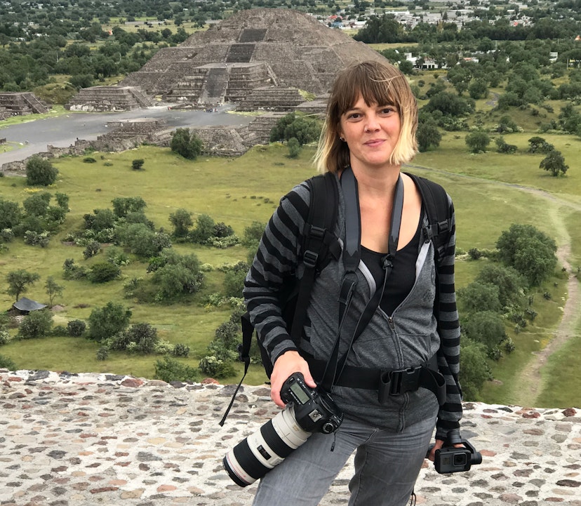 Photographer Amanda McCadams at Teotihuacan