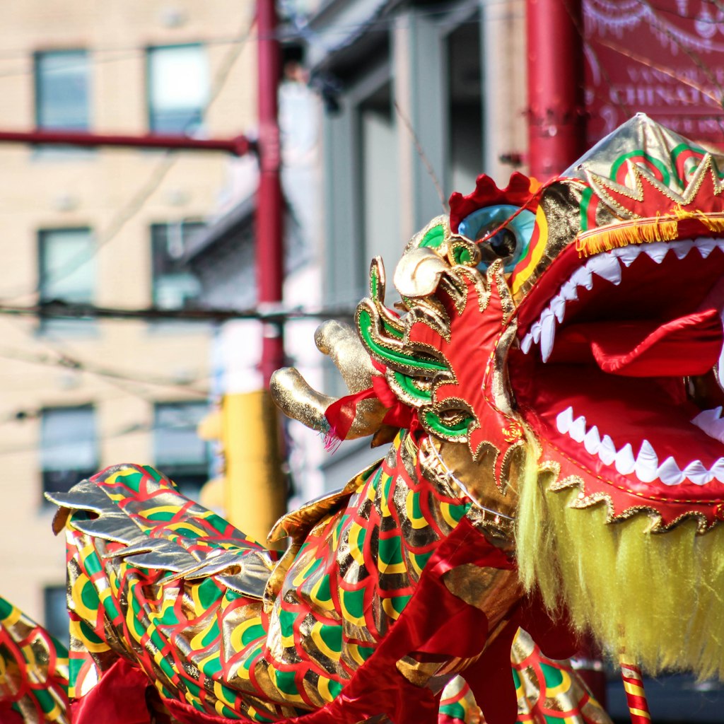 Dragon at a Chinese New Year Parade in Vancouver's China Town. 