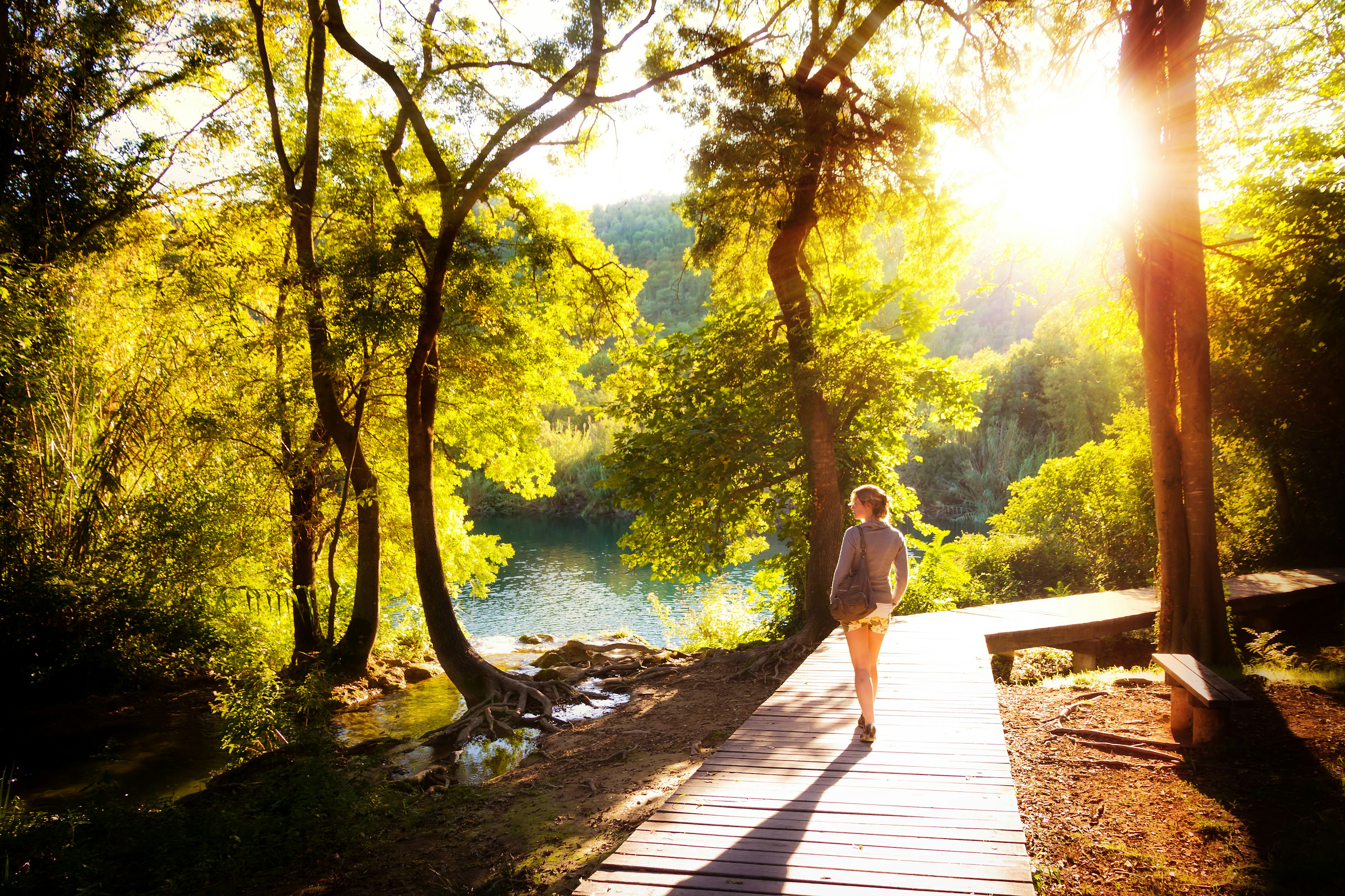 Krka national park in Croatia at sunset