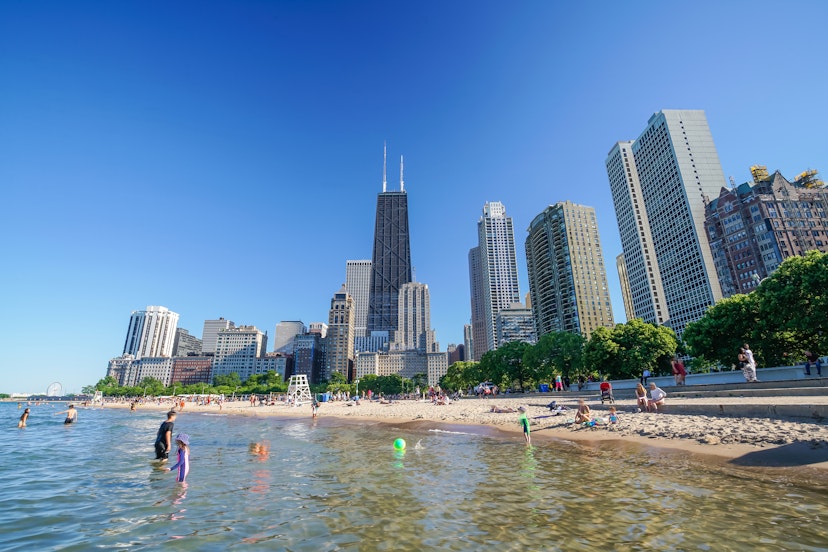 Chicago skyline, as seen from North Avenue Beach.