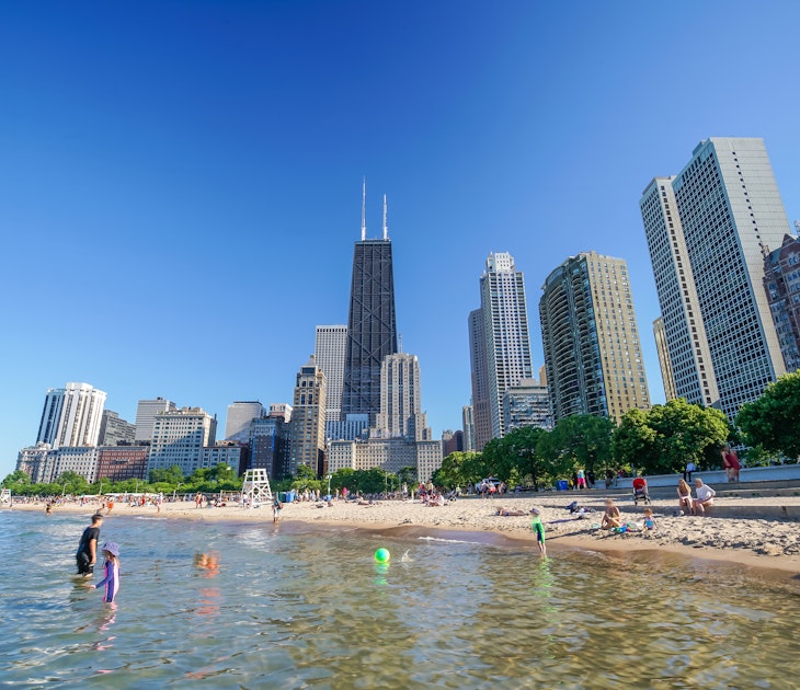 Chicago skyline, as seen from North Avenue Beach.