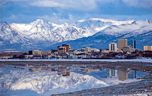 Anchorage Skyline with a winter reflection