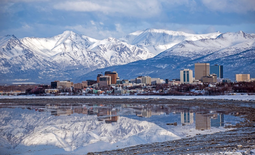 Anchorage Skyline with a winter reflection