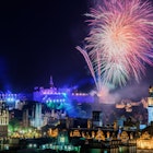 August 15, 2017: Summer fireworks above Edinburgh during the Royal Military Tattoo and Fringe Festival.