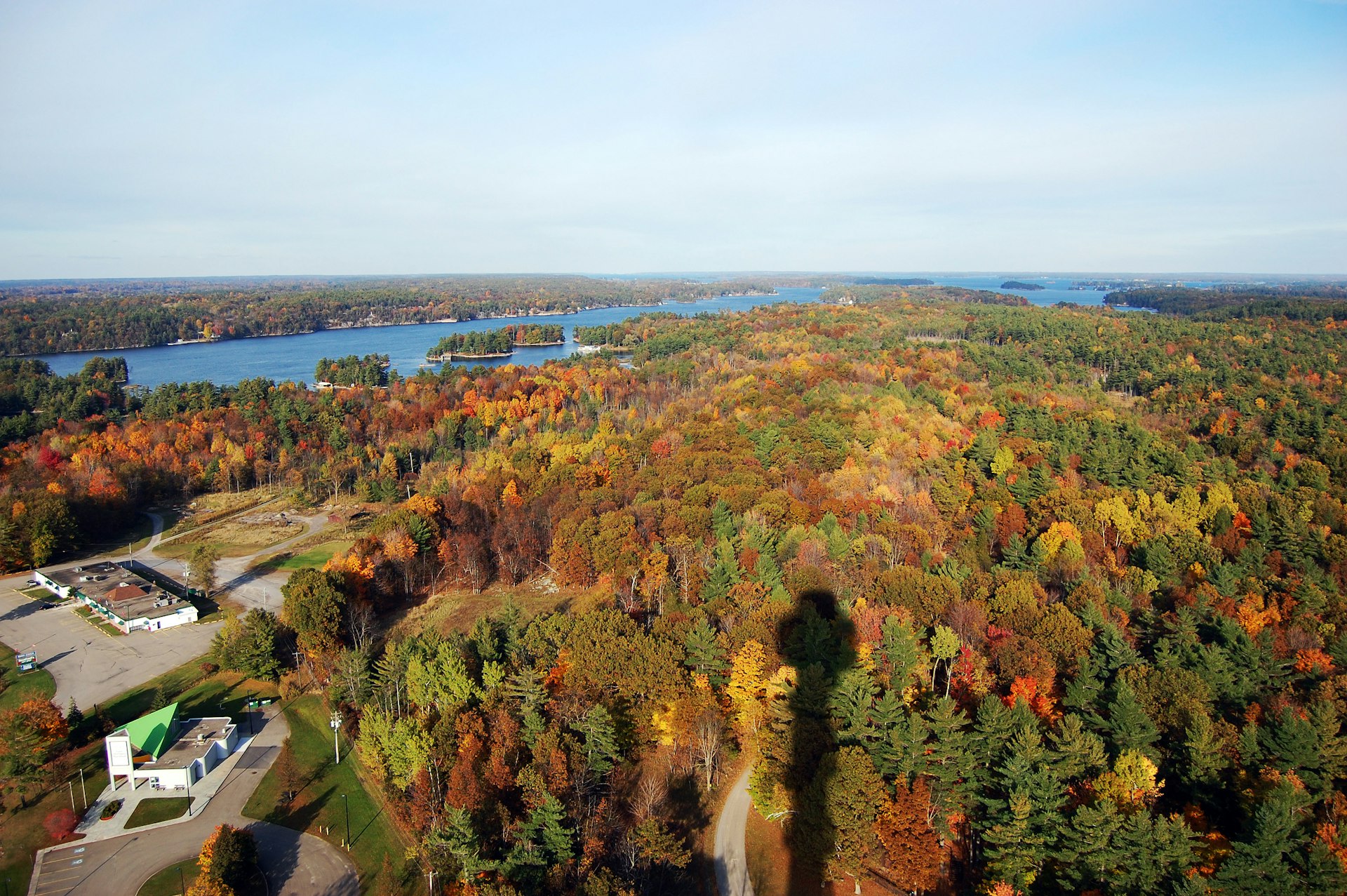 Thousand Islands National Park, as seen from the sky deck on Hill Island during fall.