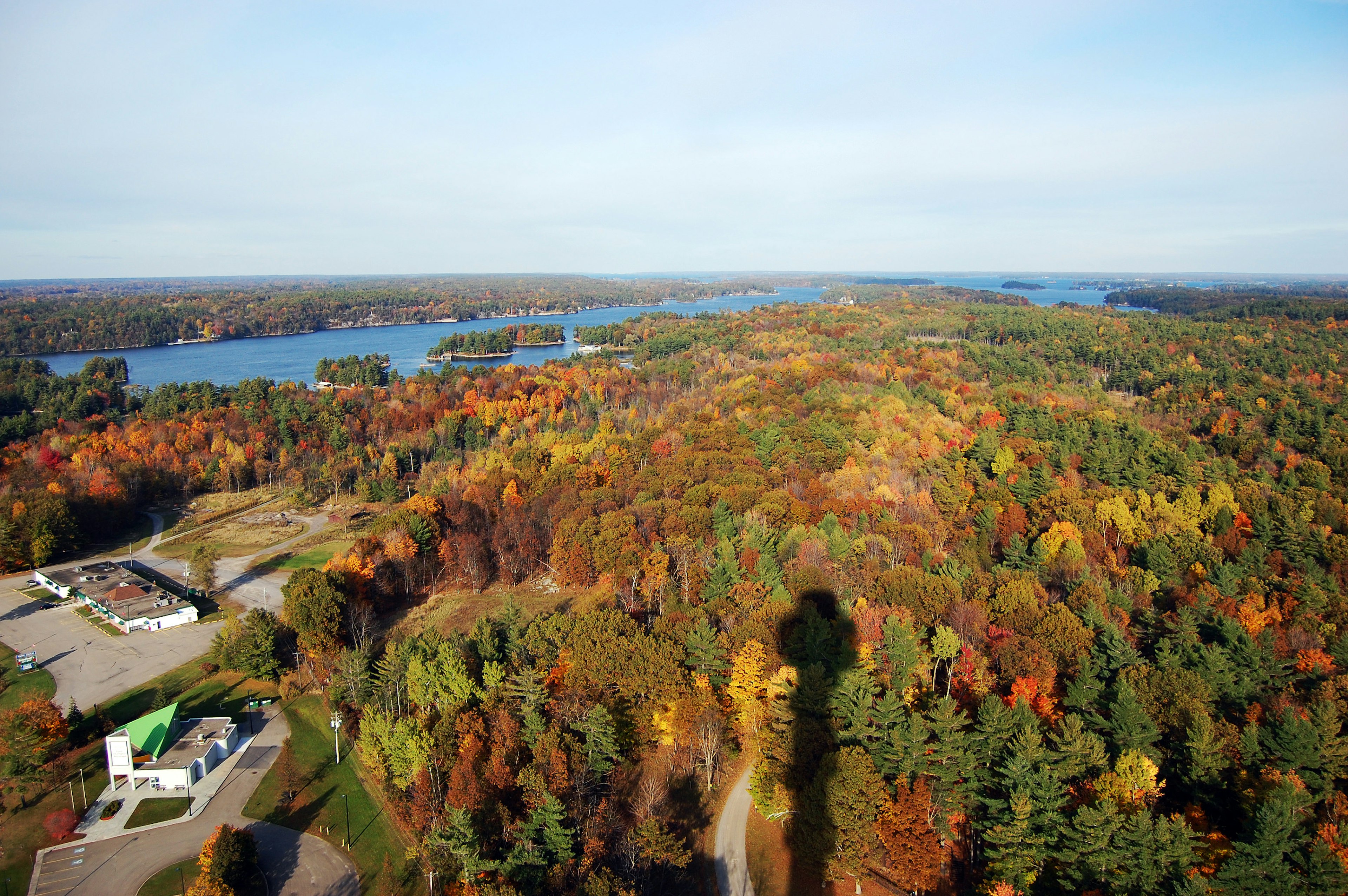 Thousand Islands National Park, as seen from the sky deck on Hill Island during fall.