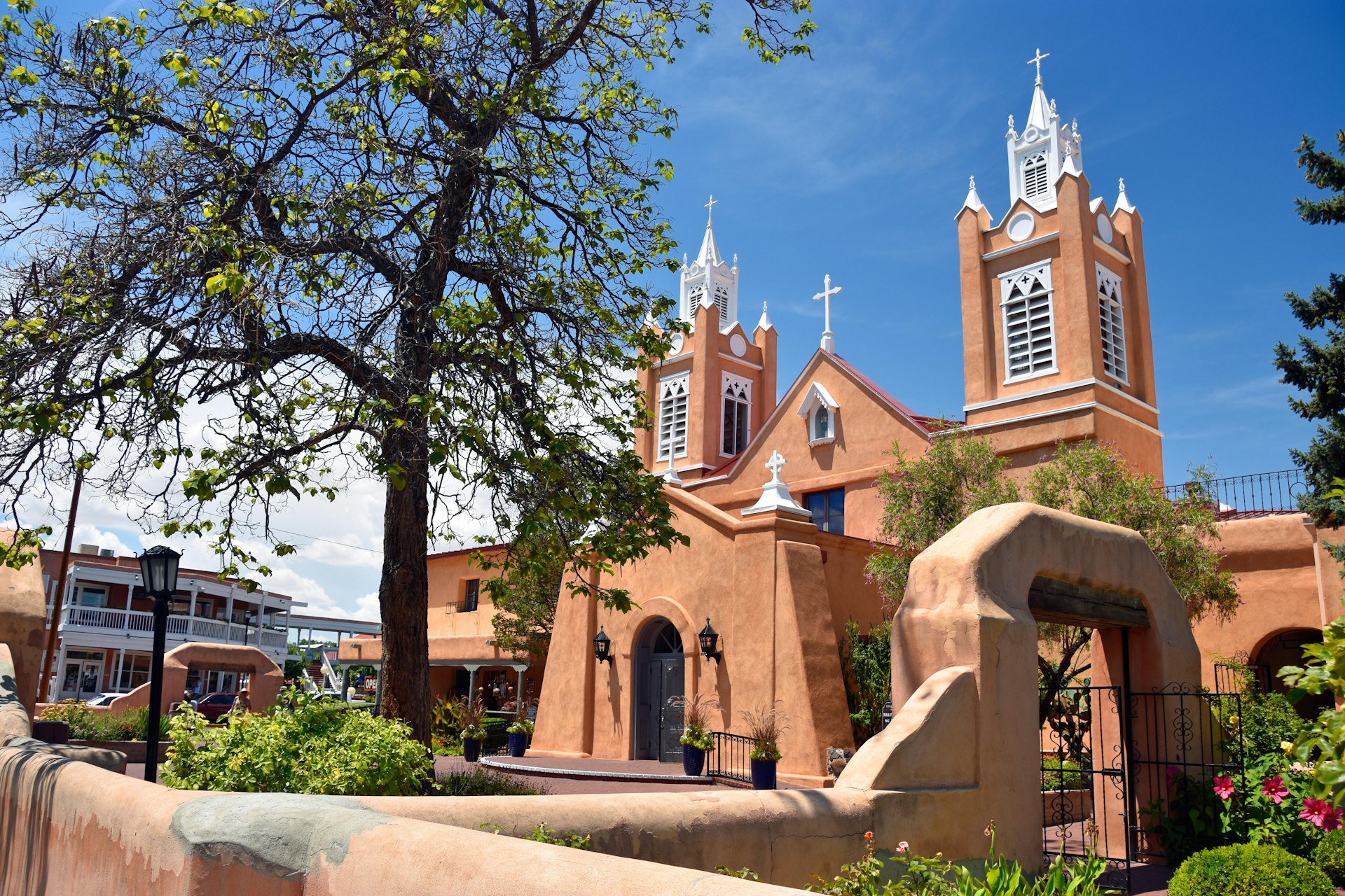 San Felipe De Neri Church, built in 1793 and the only building in Old Town Albuquerque New Mexico that dates back to the Spanish colonial period.