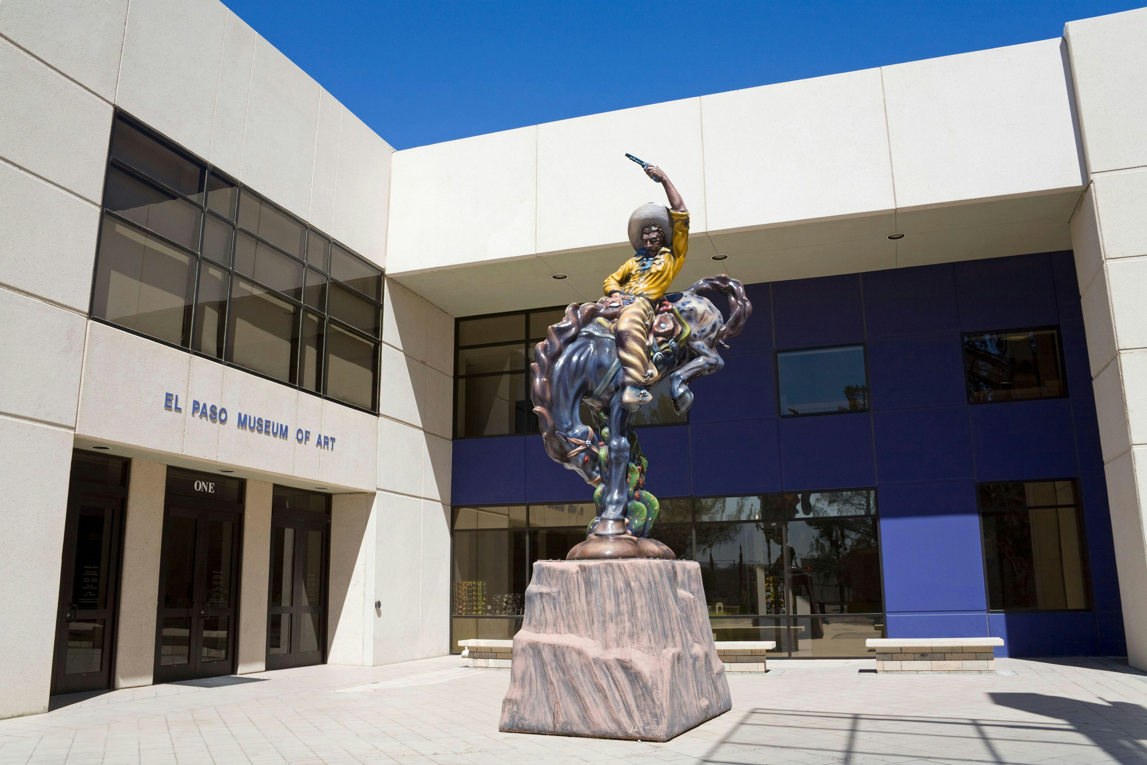 Vaquero sculpture by Luis Jimenez at the Museum of Art, El Paso