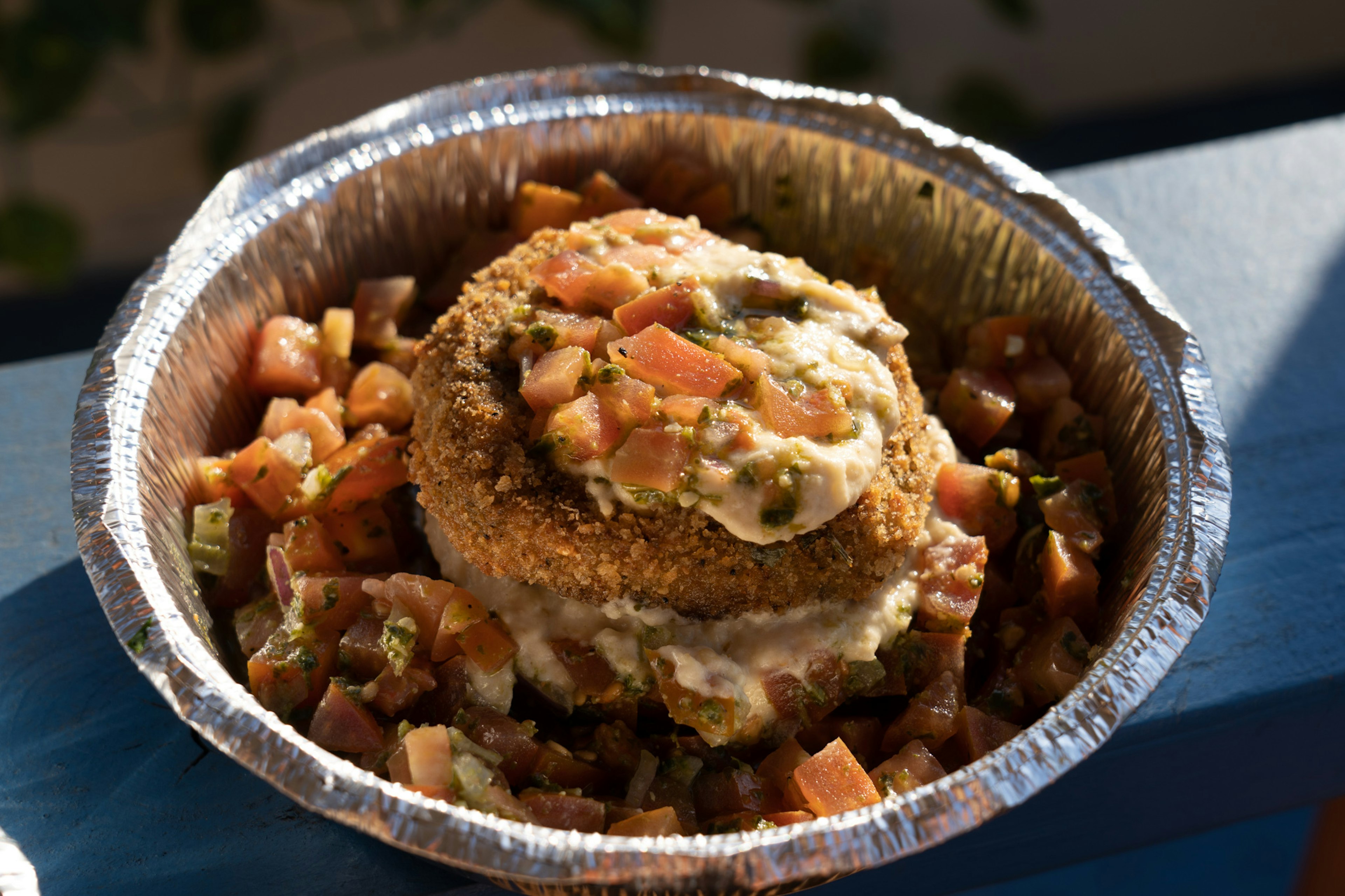 A plate of eggplant napoleon