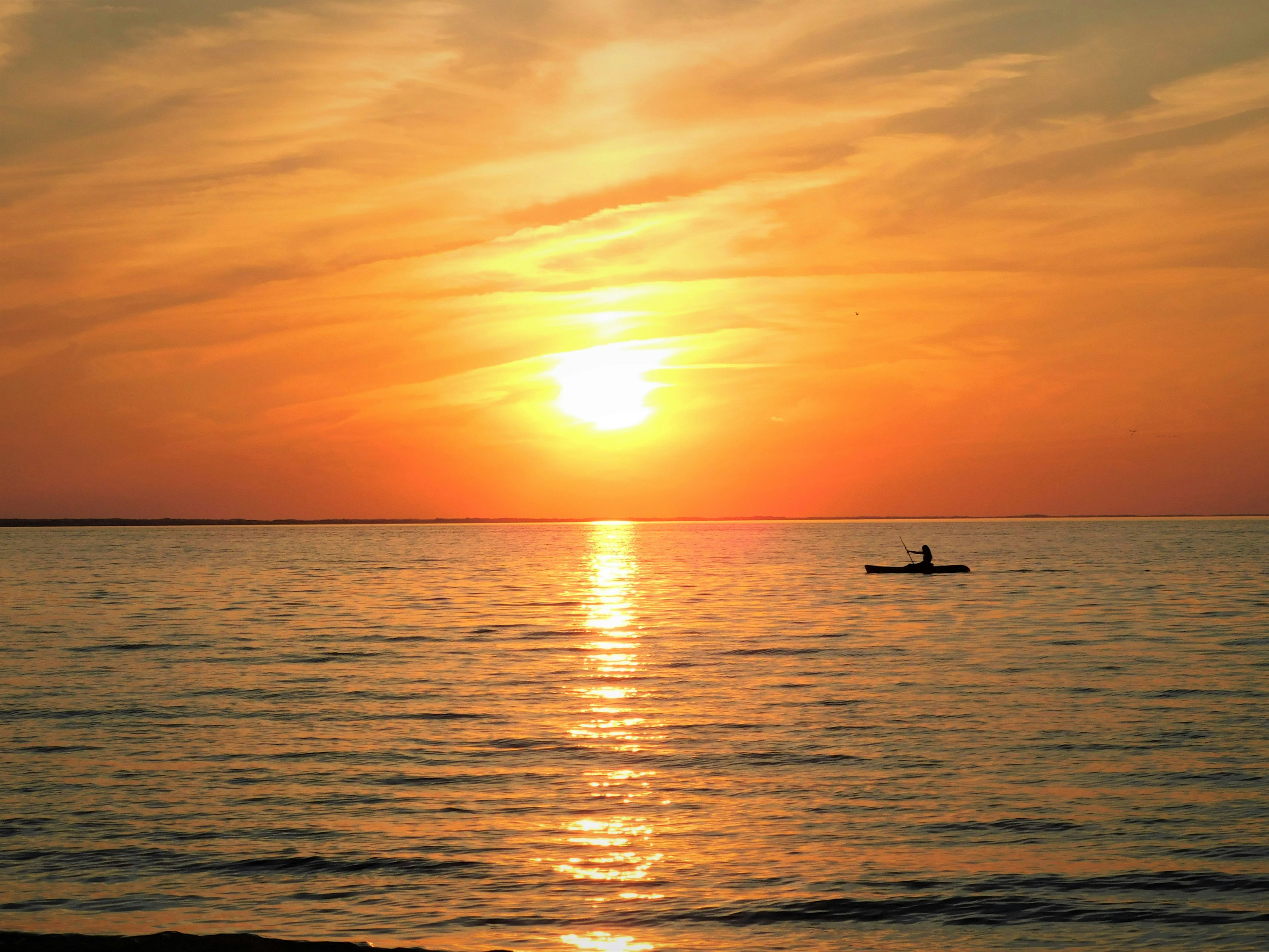 AP SD Lifestyle kayaker lewes beach sunset 2.JPG