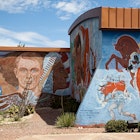 Chamizal National Memorial monument mural Our Heritage on visitor center El Paso Texas USA