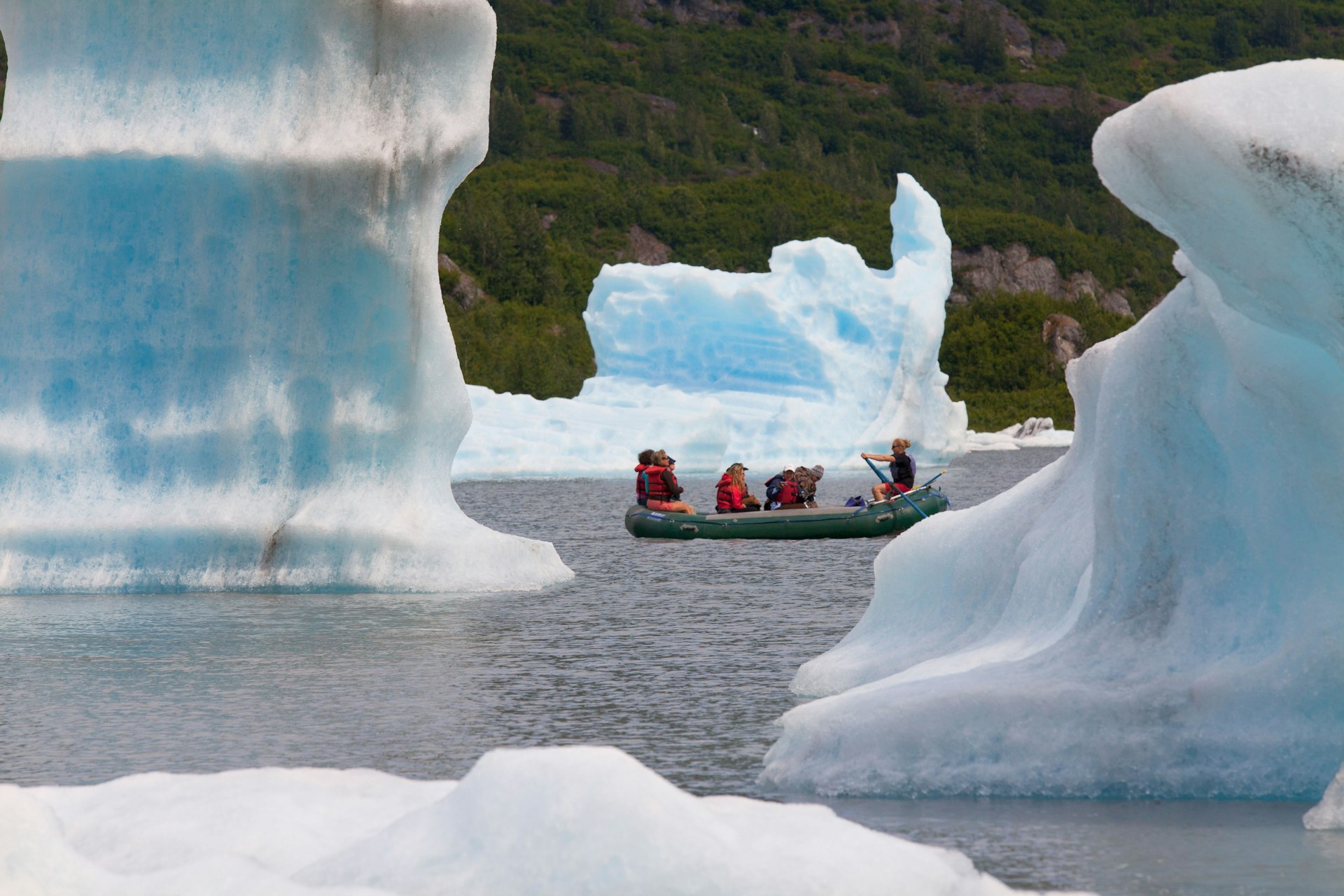 Rafting at Spencer Glacier, Chugach National Forest, Alaska.