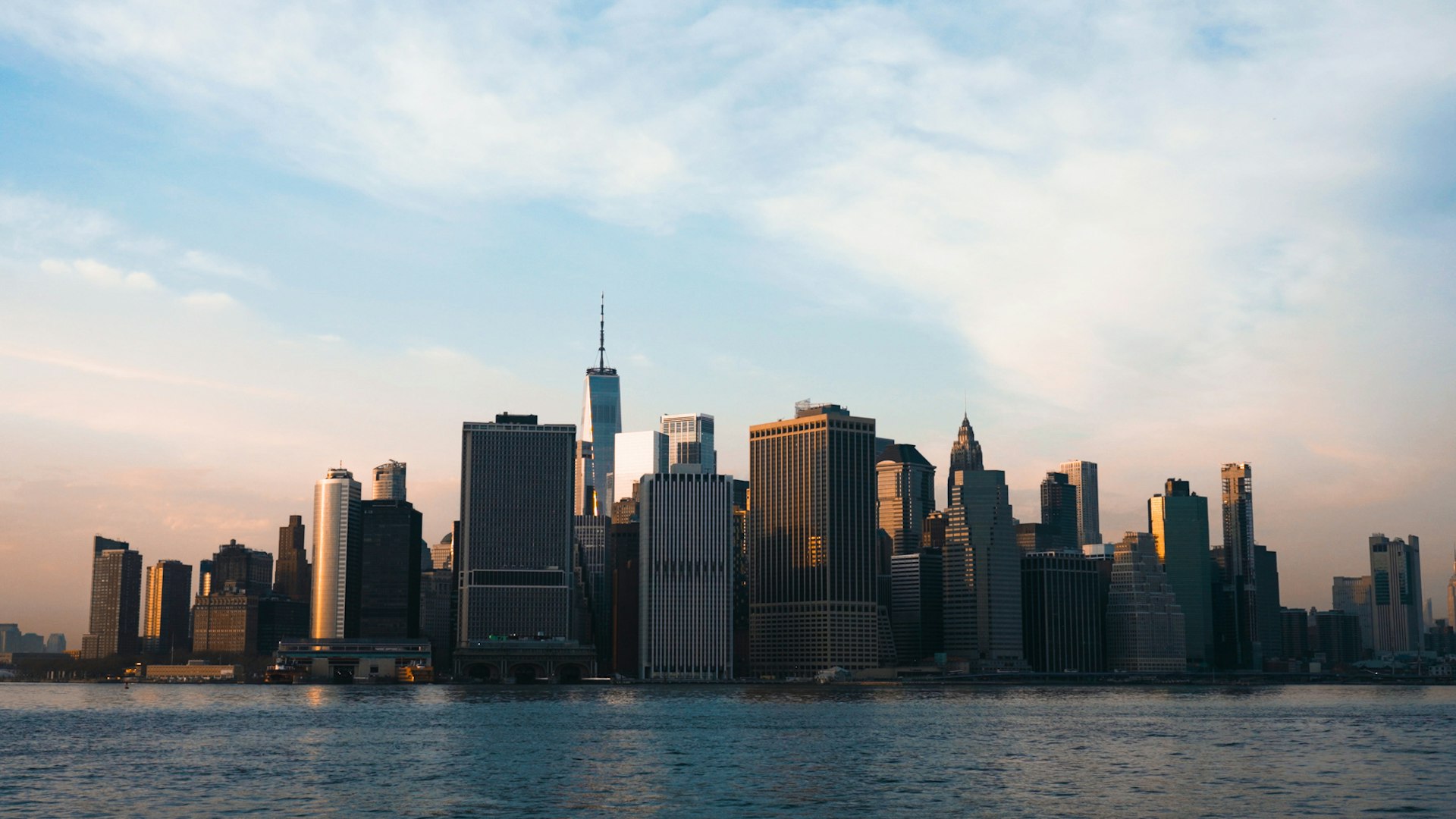 The Manhattan skyline viewed from the East River