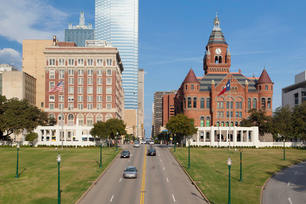 Dealey Plaza and the Texas School Book Depository Dealey Plaza and the Texas School Book Depository