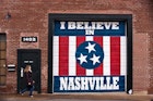 EEEHYP I Believe in Nashville wall mural on the Marathon Music Works in Nashville, TN.